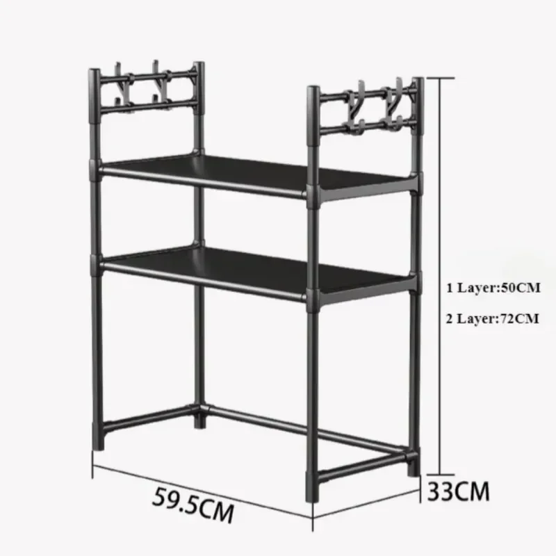 3-Layer Microwave Rack Space Saving Adjustable Height Organizer Smart Storage for Kitchen Countertop BPA-Free Storage Supplies