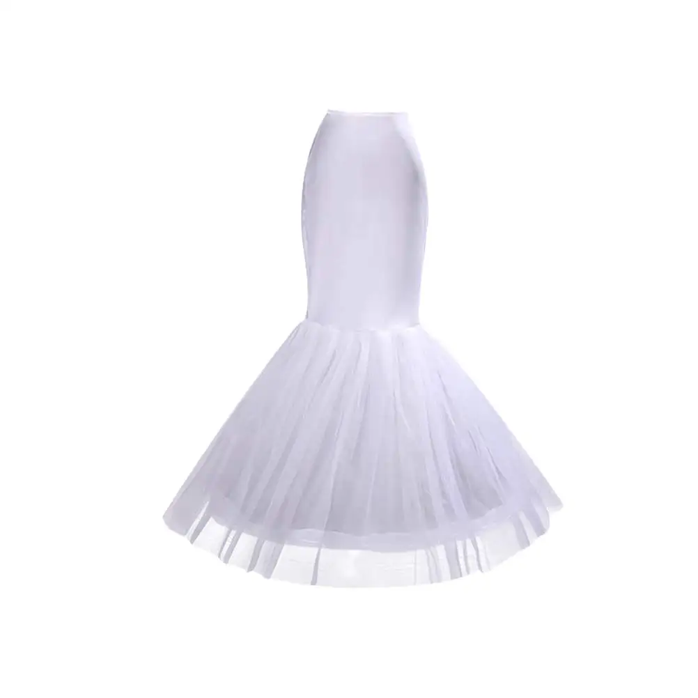 

White Fishtail Mermaid Wedding Dress Bridal Petticoat Slips Underskirt