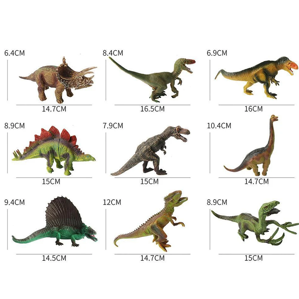 Realistic Dinosaurs Action Figures for Kids Plastic Dinosaur Toys for Kids Boys Create a Dino World for Party Favors 9 Pcs 2