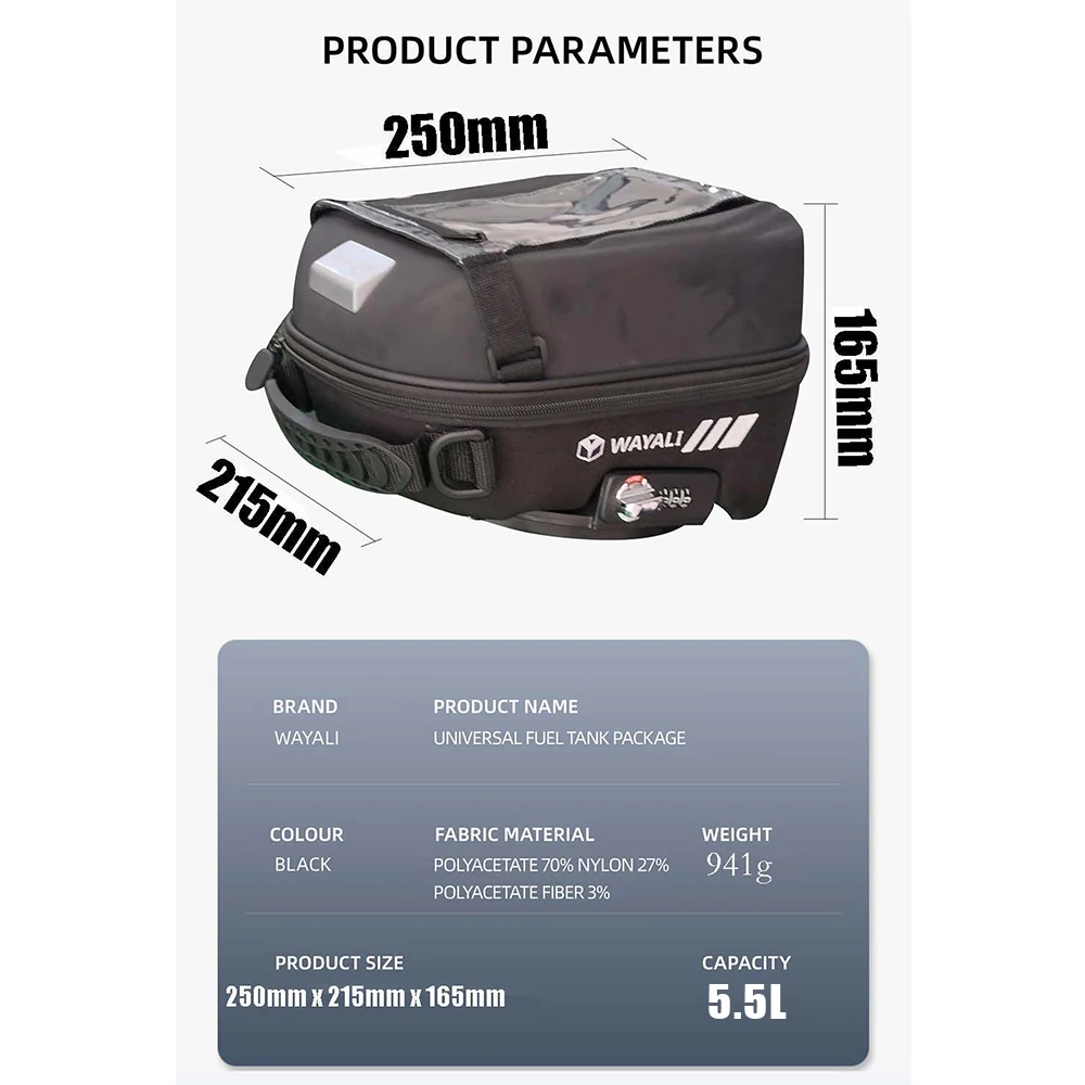 오토바이 스트랩 탱크 가방, 스즈키 GSX650F GSX1250FA GSX650 F GSX 650 F 650F 1250 FA 1250FA, 여행 배낭 레이싱 수하물