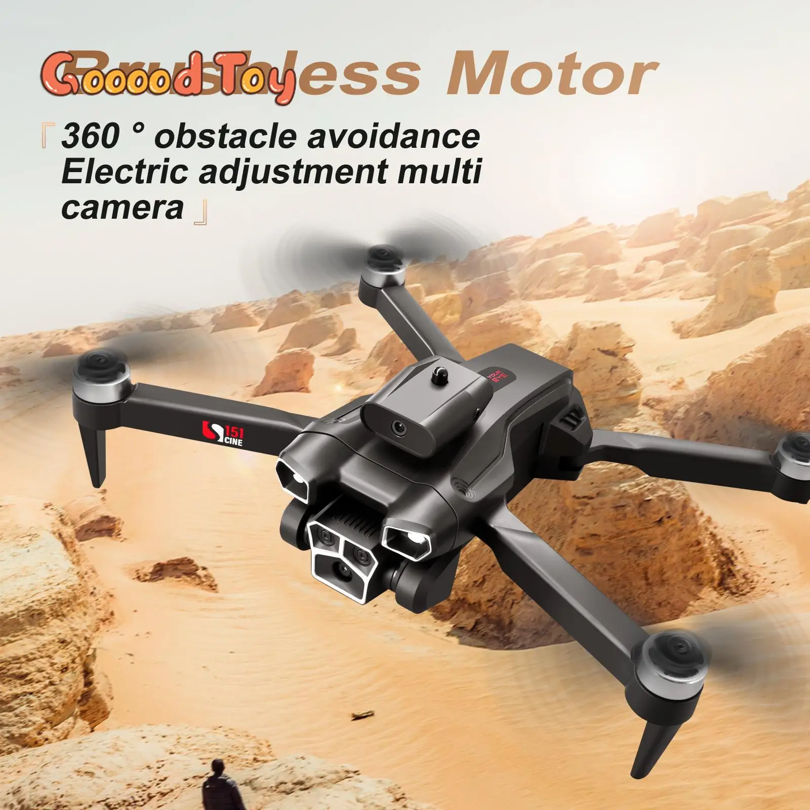 

S151 Rc Drone with Three Camera Hd 4K Dron Professional Quadcopter Fpv Wifi Drones Obstacle Avoidance Aircraft Helicopter Plane