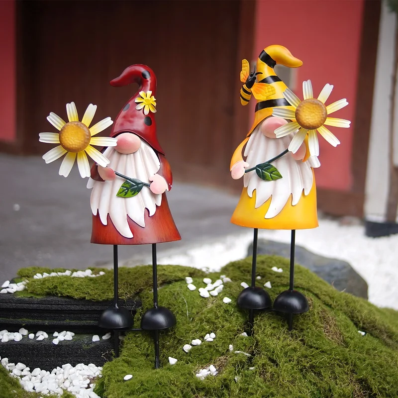 야외 그놈 조각상 마당 예술, 풍차 조각, 말뚝, 정원 장식, 마당, 잔디 장식 