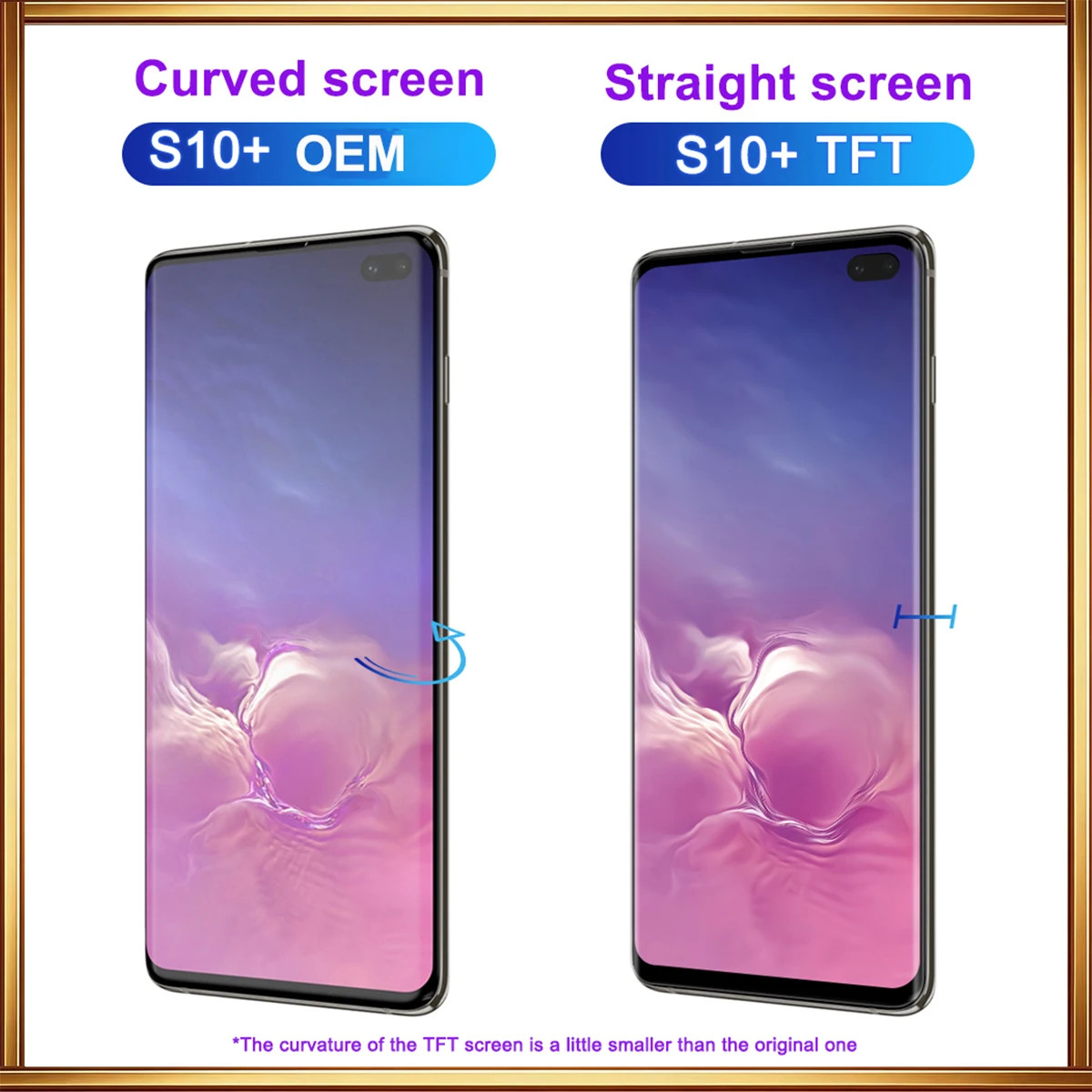 Schermo TFT da 6,4 pollici S10+ per Samsung Galaxy S10+ S10 Plus, display LCD touch screen digitalizzatore SM-G975F G975U con telaio - immagine 5