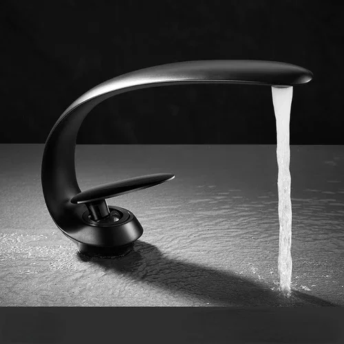 Creative Bathroom Sink Faucet Tap White Brass Wash Basin Faucets Single Handle Hot and Cold Waterfall Modern Elegant Mixer Tap 8