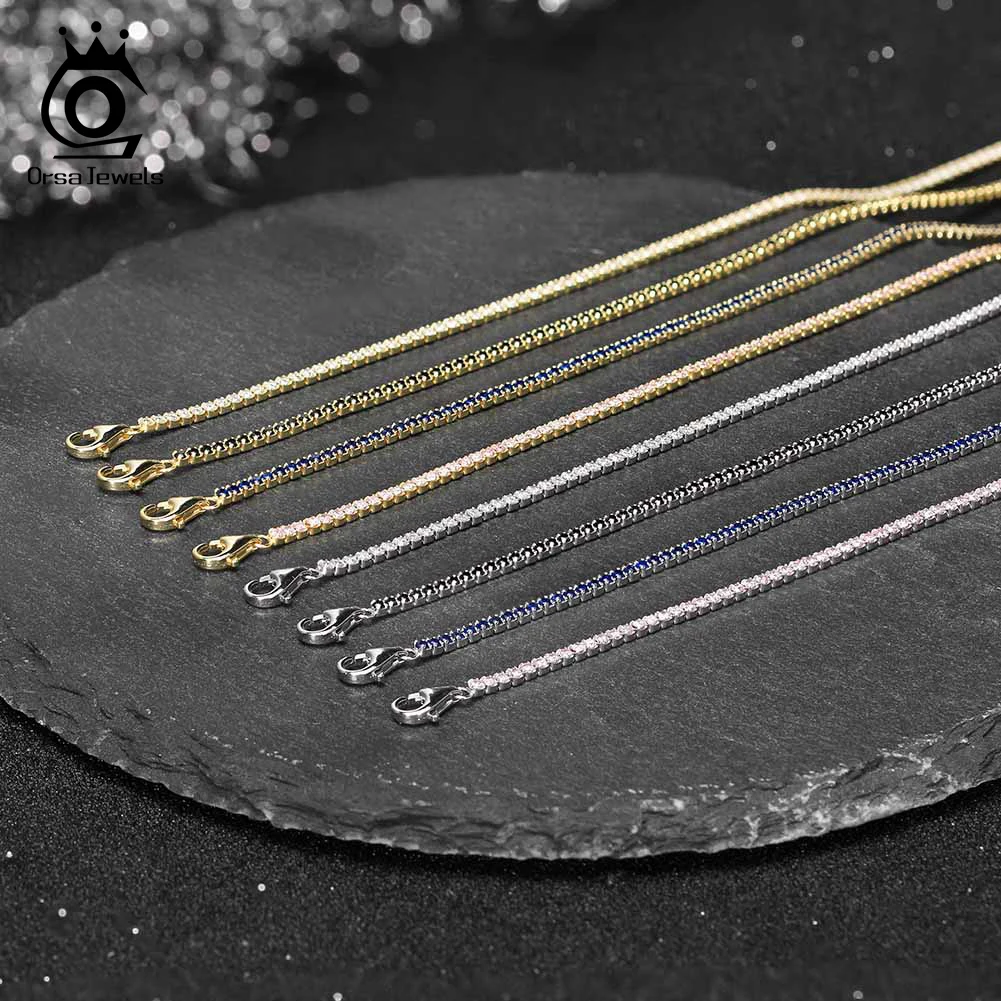 Silver Bracelet ORSA JEWELS 925 Sterling Silver Multicolour Zircon Tennis Bracelet for Women