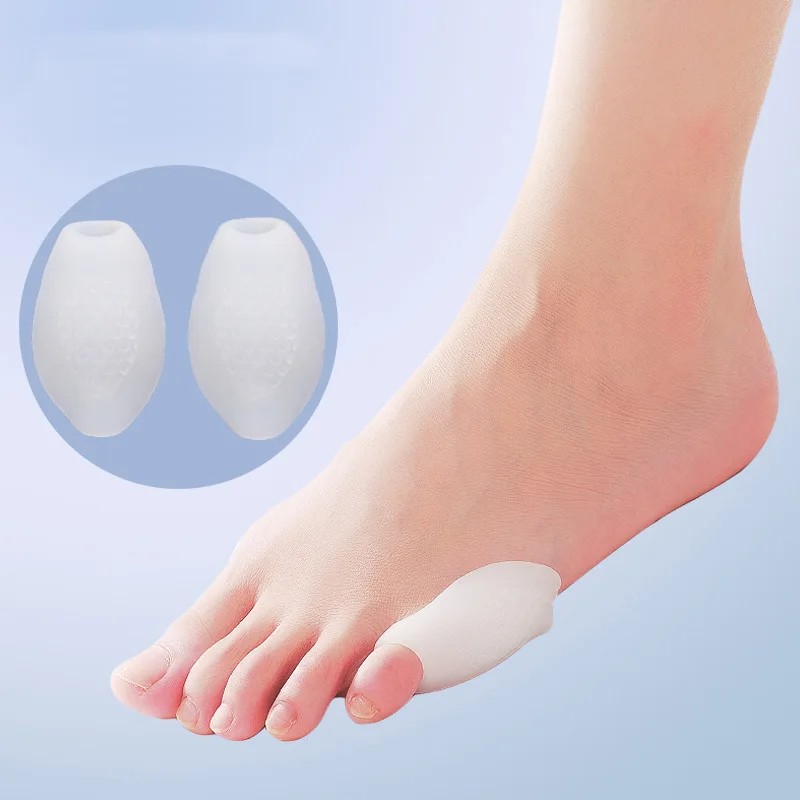 1pair Hallux Valgus Silicone Corrector Foot Care Toe Separator Finger Protector Bunion Straightener Pedicure Foot Care Tool