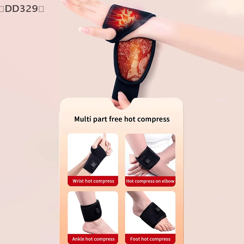 〔DD329〕Wrist Heating Pad,Portable Electric Heating Pad,Heated Wrist Wrap,Three Adjustable Levels,Heated Wrist Brace For Office
