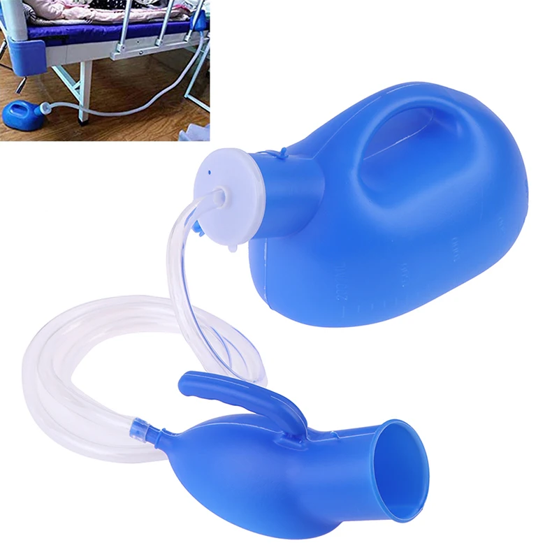 Men 2000ml Plastic Urinal With Tube Portable Home Hospital Male Pee Bottle Urine Collector Storage With Pipe Bedridd Urinary portable urinal bottles