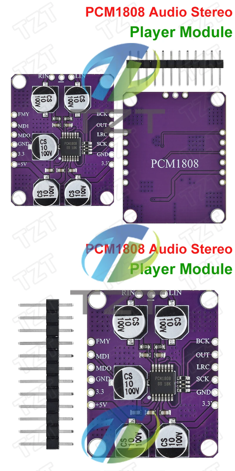 1/3PCS PCM1808 105dB SNR Audio Stereo Single-Ended Analog-Input Decoder 24bit Verstärker Board Player Modul – Detail 3