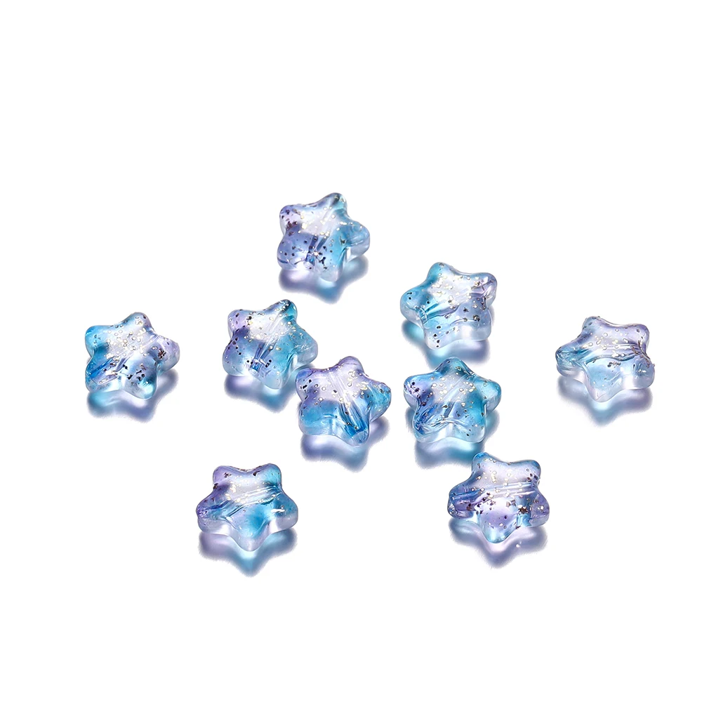 Vibrant Star-Shaped Czech Glass Beads for DIY Jewelry & Accessories (30 Pieces)