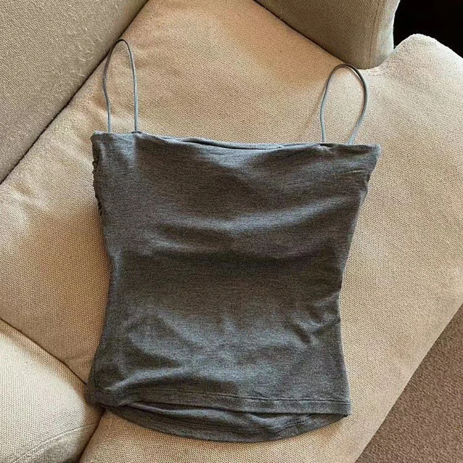 Sophisticated Girls Pleated Halter Crop Top Summer Versatile Soft and Breathable Girls Camisoles Girls Daily Wear Underwears 2