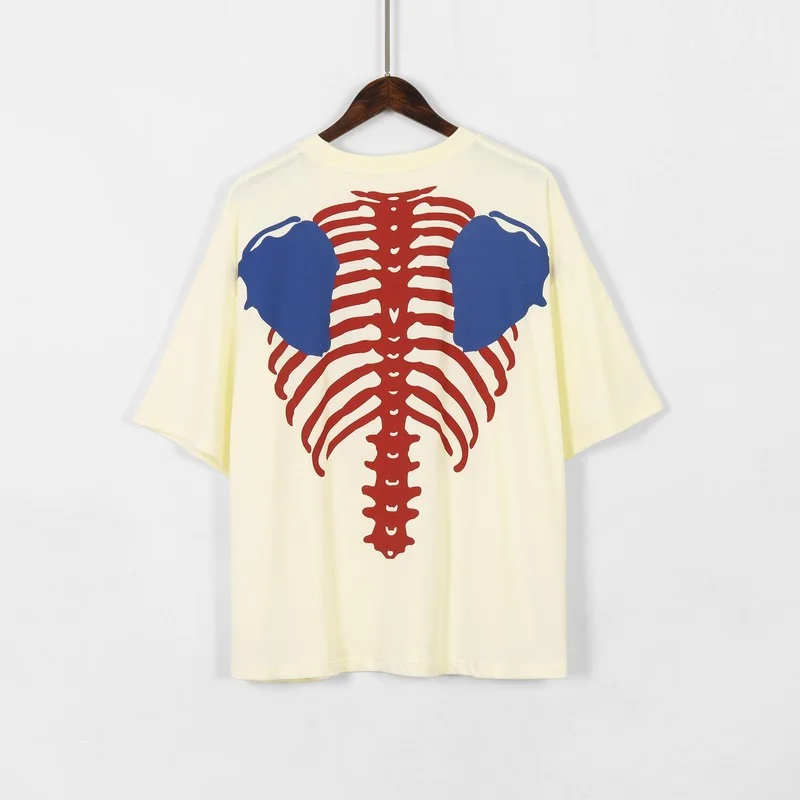 High Quality KAPITAL T Shirt Oversize Skeleton Print Kapital Top