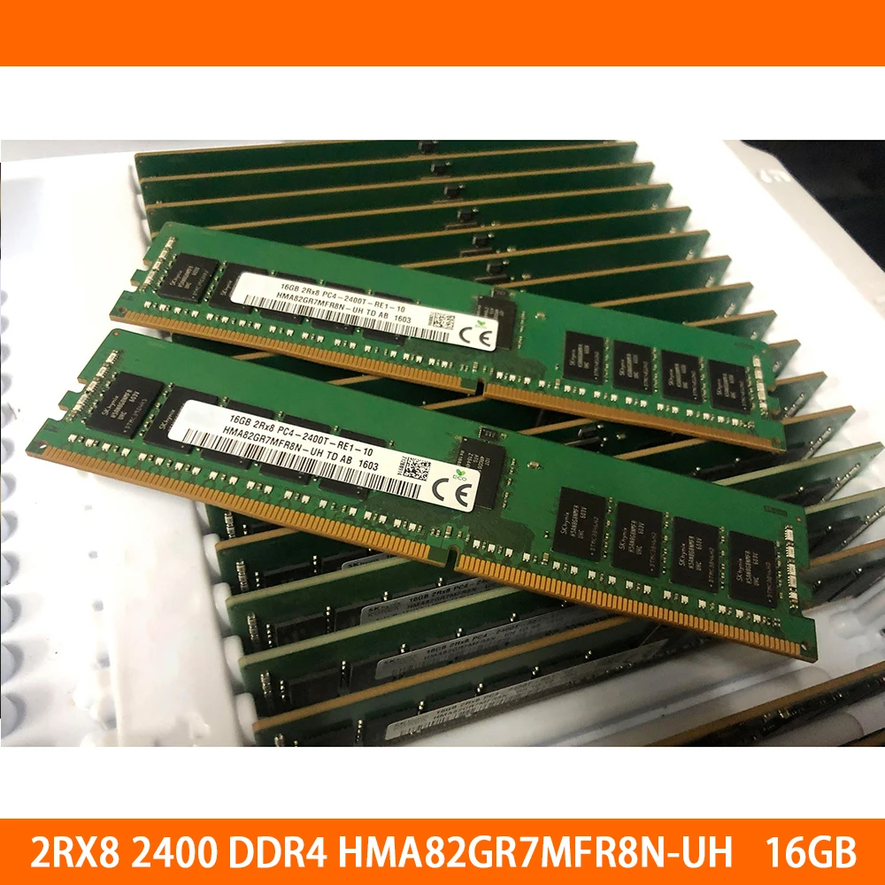 

1PCS For SK Hynix RAM 16G 16GB 2RX8 PC4-2400T DDR4 ECC REG RDIMM HMA82GR7MFR8N-UH Memory High Quality Fast Ship