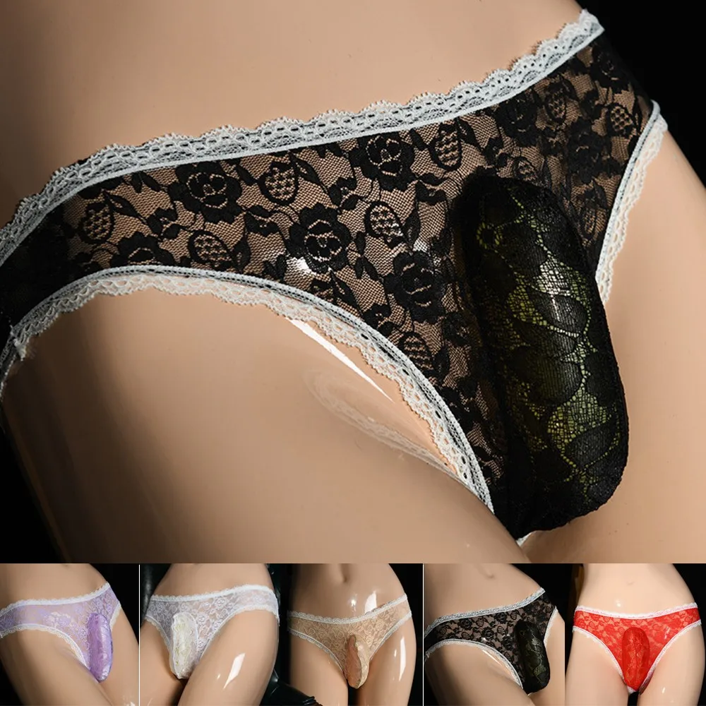 

Sexy Panties Plus Size Lace Sissy Men's Underwear Sexy Lingerie Male Breathable Jockstrap Briefs G-String Thongs Porno Underpant