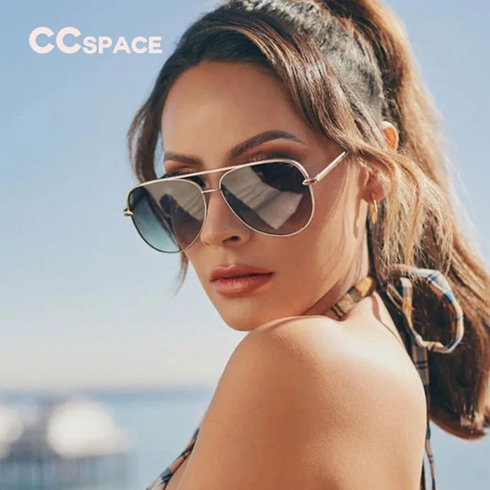 Luxury Oversized XL Pilot Sunglasses - Vintage Designer Women's Shades with UV400 Protection