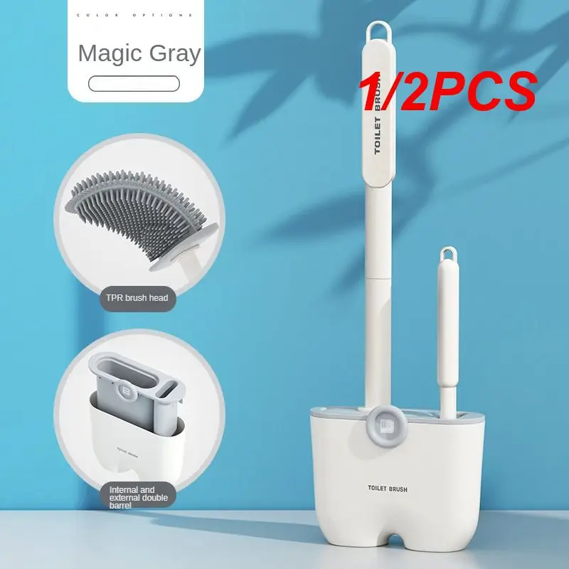 

1/2PCS Toilet Brush, Household No Dead Angle Cleaning Brush, Toilet Long Handle Detachable