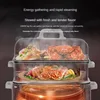 220V Stainless Steel Electric Food Steamer 3 Layers Steaming Pot Multi Cooker Home Electric Hot Pot 4