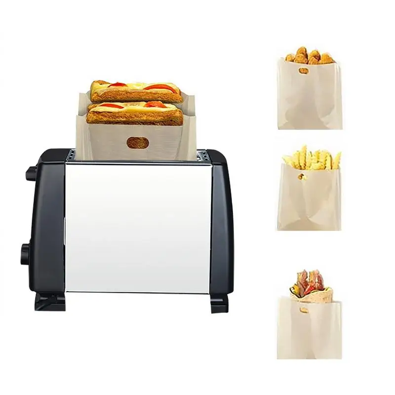 

Teflon Bread Bag Reusable Toaster Bag Non Stick Bread Bag Sandwich Bags Fiberglass Toast Microwave Heating Pastry Tools