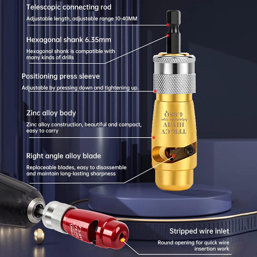10-40mm Adjustable Electric Wire Stripper Cable Stripping Rotation Stripping Tool U-shaped Opening Wire Stripper 2