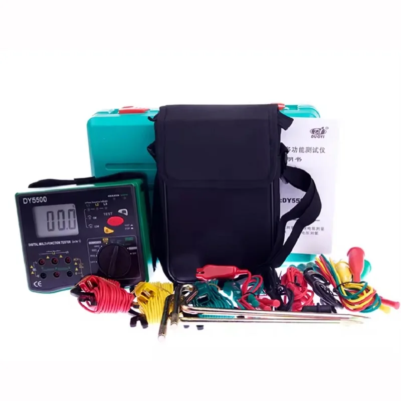 DY5500 4-in-1 Digital Multifunction Tester-Resistance, Insulation, Earth, Voltmeter & Phase Indicator
