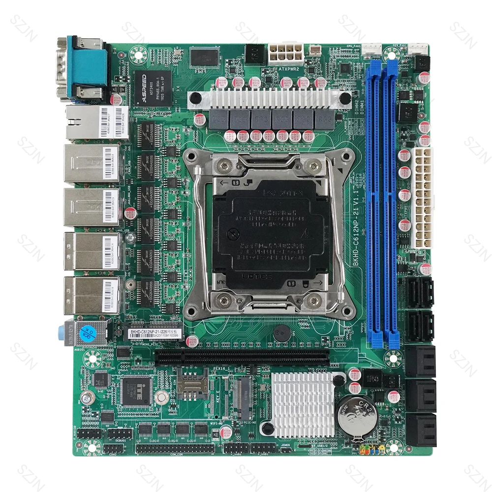 Home Nas X99 Motherboard Combo LGA2011 C612 for NAS Router Sever 6x2.5GbE I226 10xSATA Support Raid Intel Xeon E5-V3 V4