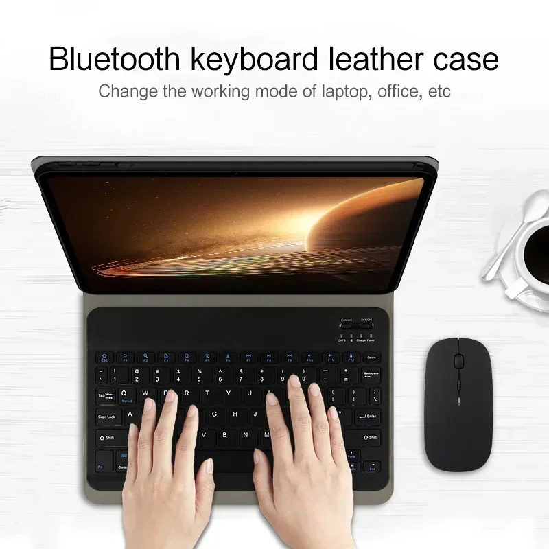 Enhanced Bluetooth Keyboard Tablet Case with Detachable Keyboard and Protective Cover