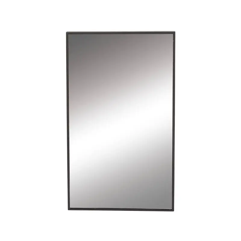 

Black Contemporary Wood Rectangle Shaped Wall Mirror with Thin Minimalistic Frame - Decorative Bathroom Mirror
