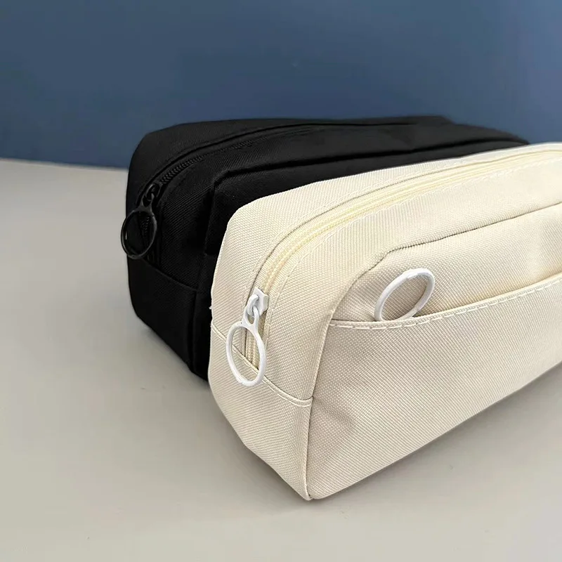 2-lagige leere Bleistifttasche mit großer Kapazität, DIY-Stiftetui, Schreibwarenhalter, Aufbewahrungsbox, Reißverschluss, Bleistiftbeutel, Schüler, Schulbedarf – Detail 4
