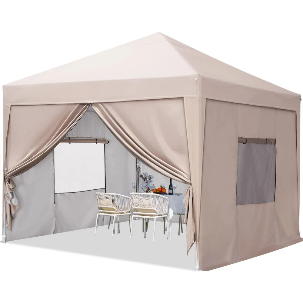 

Pop Up Canopy Tent with Sidewalls, Enclosed, Instant Outdoor,Ez Gazebo Shelter,Waterproof with Mesh Windows,Free Shipping,10x10'