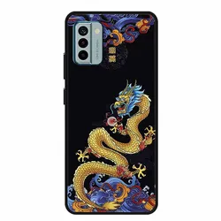 Elegant Black Silicone 3D Relief Emboss Soft Back Case Cover for Nokia C22 (Picture 1)