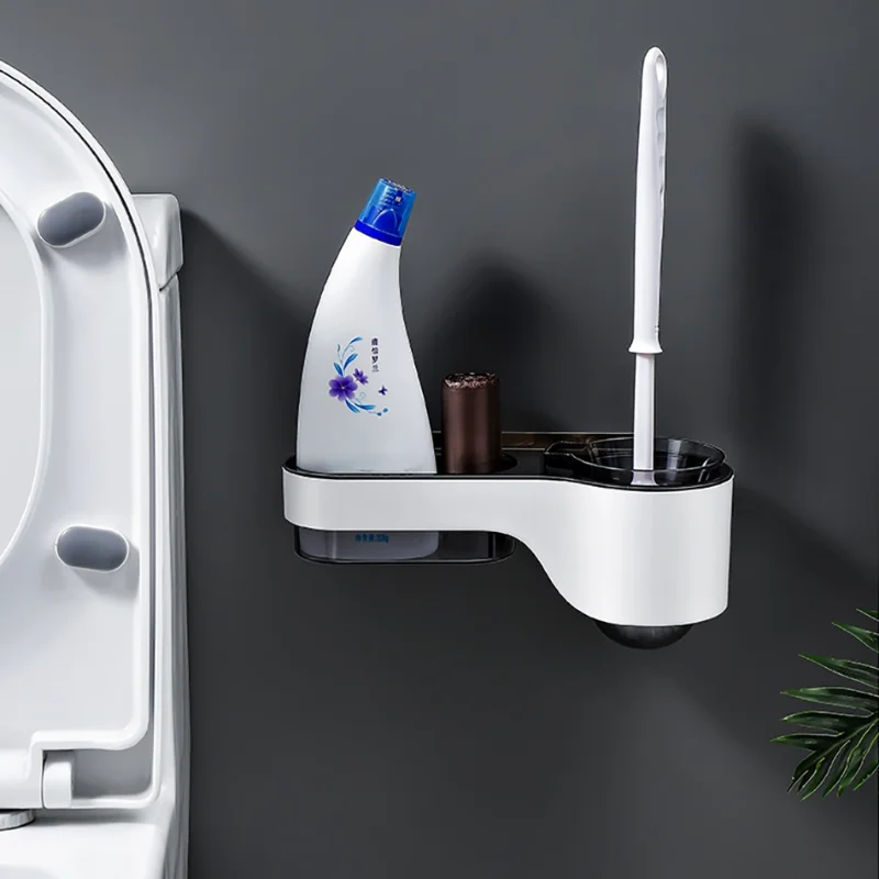 

Wall-mounted Long-handled Toilet Cleaning Brush Storage Rack Is Suitable for Bathroom Floor Cleaning Bathroom Accessories