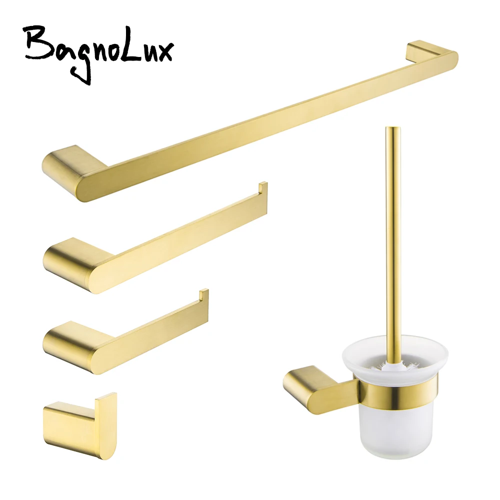 304 Stainless Steel Toilet Brush Toothbrush Cup Towel Rack Clothes Hook Tissue Rack Shelf Towel Soap Dish Bathroom Set