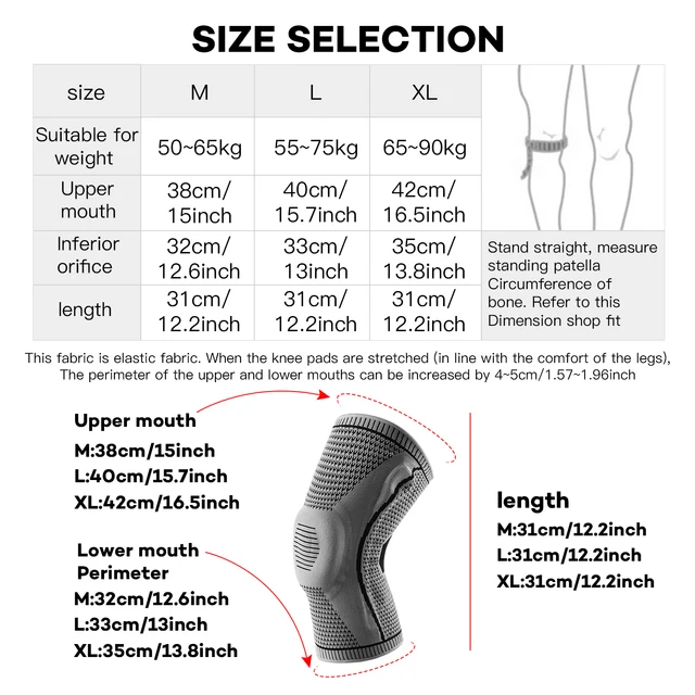 Basketball Sport Knee Pads Protector Unisex Silicone Compression Brace Support for Arthritis Non Slip Pain Relief 5