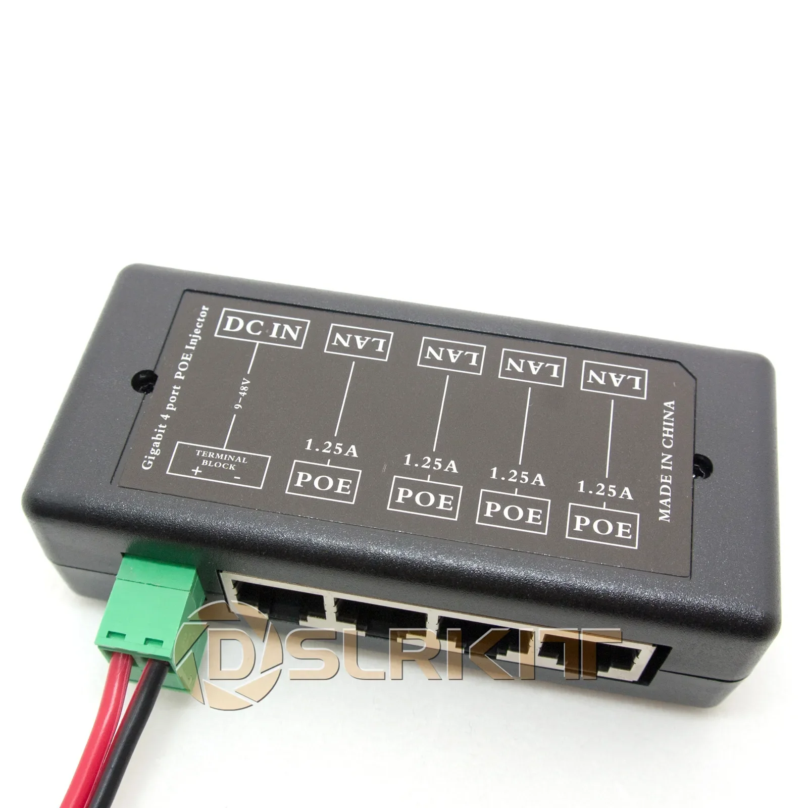 4포트 기가비트 패시브 PoE 인젝터 미드스팬 이더넷 어댑터 48V1A 48와트 PSU