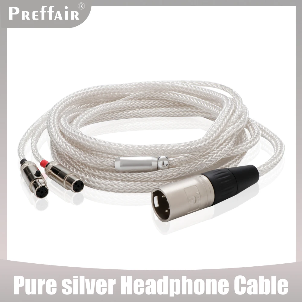 Preffair 16 Core Placcato Argento 4Pin Xlr Bilanciato Per Audeze Lcd-2, Lcd-3, Lcd-4, Lcd-X