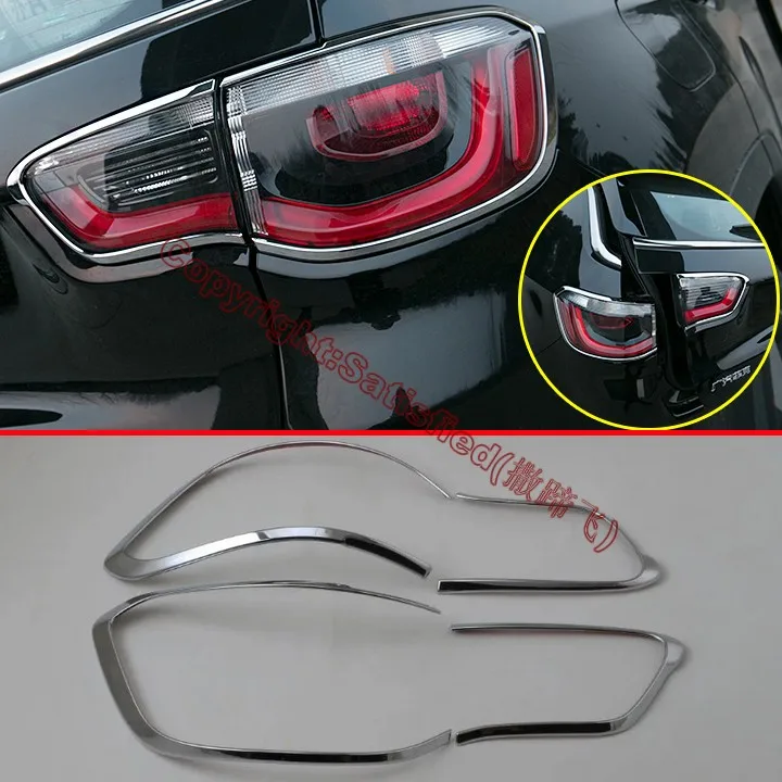 

ABS Chrome Tail light Cover Trim For Jeep Compass 2017 2018 Car Accessories Stickers
