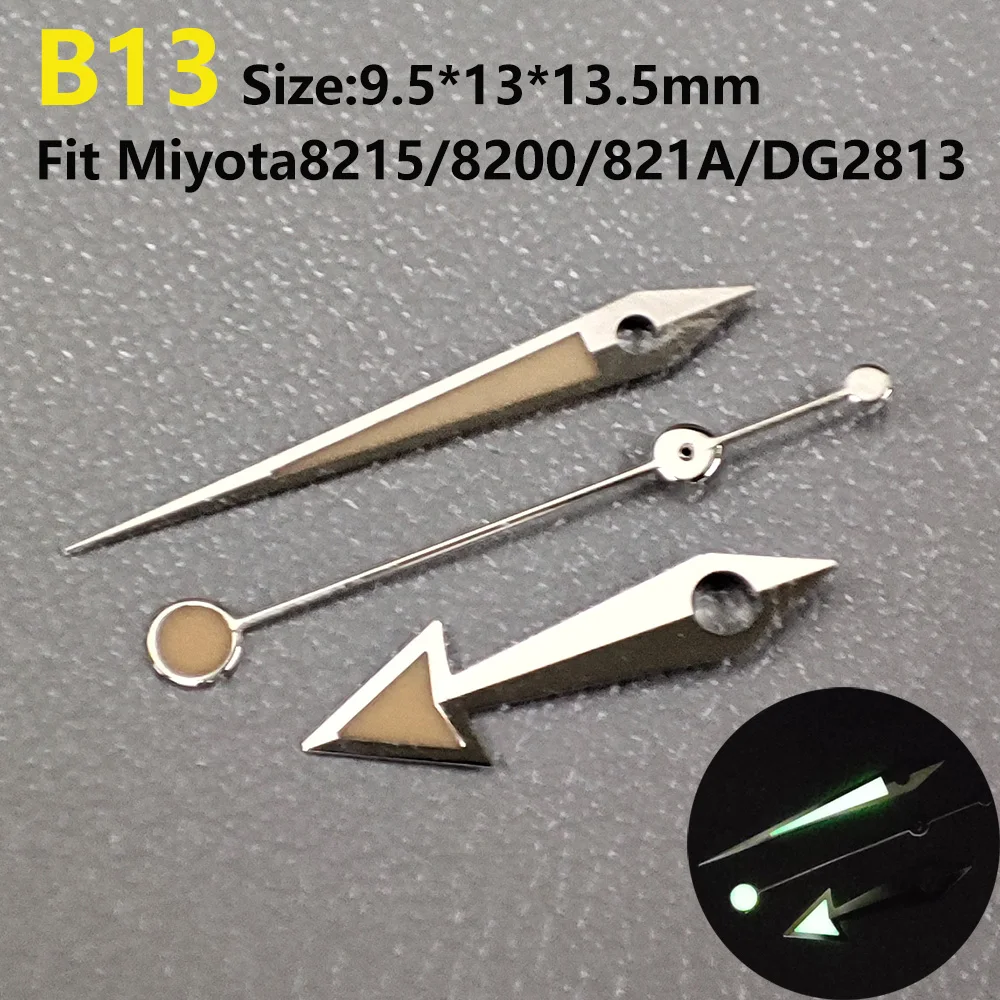 Miyota 8215 hands green luminous pointer suitable for miyota8215 8200 821A DG2813 movement Watch pointer watch parts