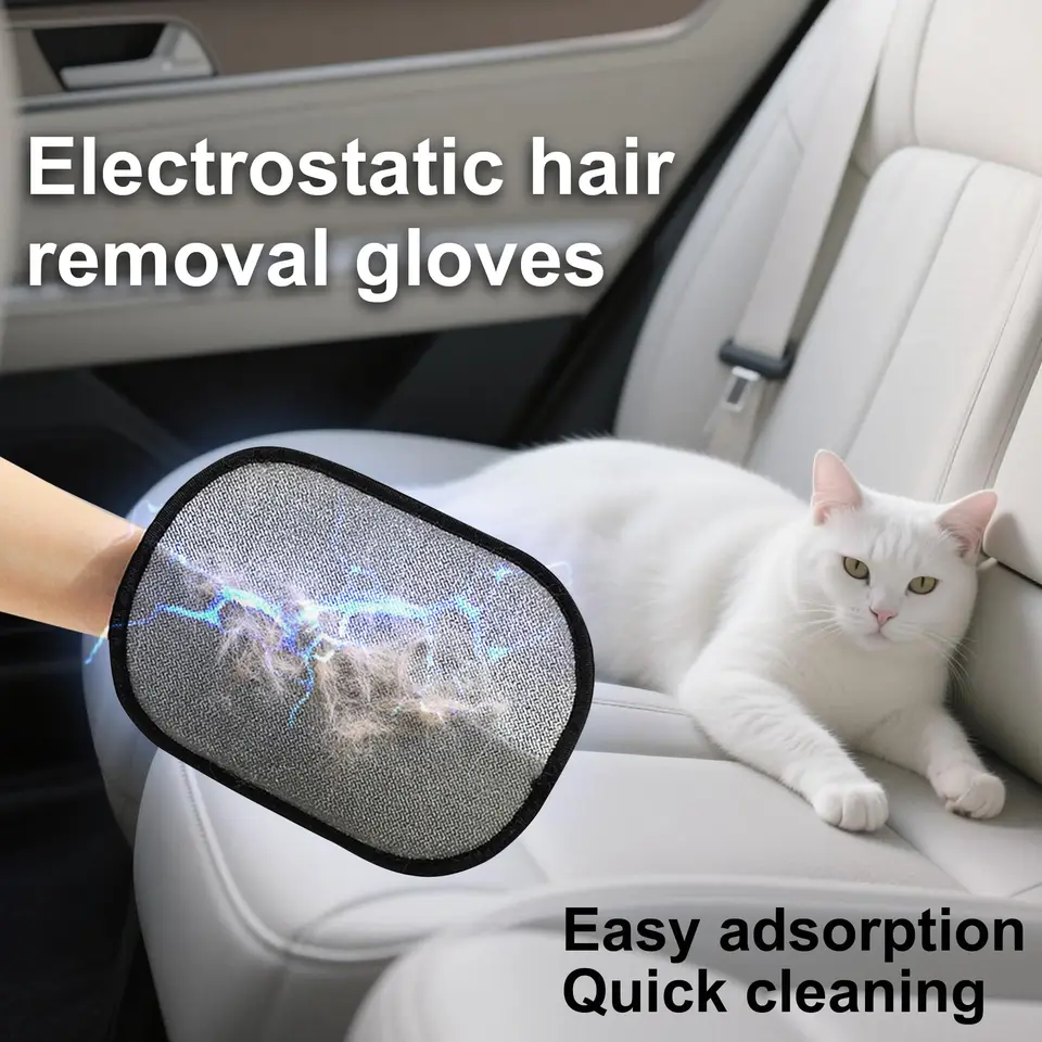Pet Remover Brushing Gloves – Remove Fur From Clothing, Furniture, Car Seats, Bedding & Uphstery Lint Hair Grooming_voghion.com