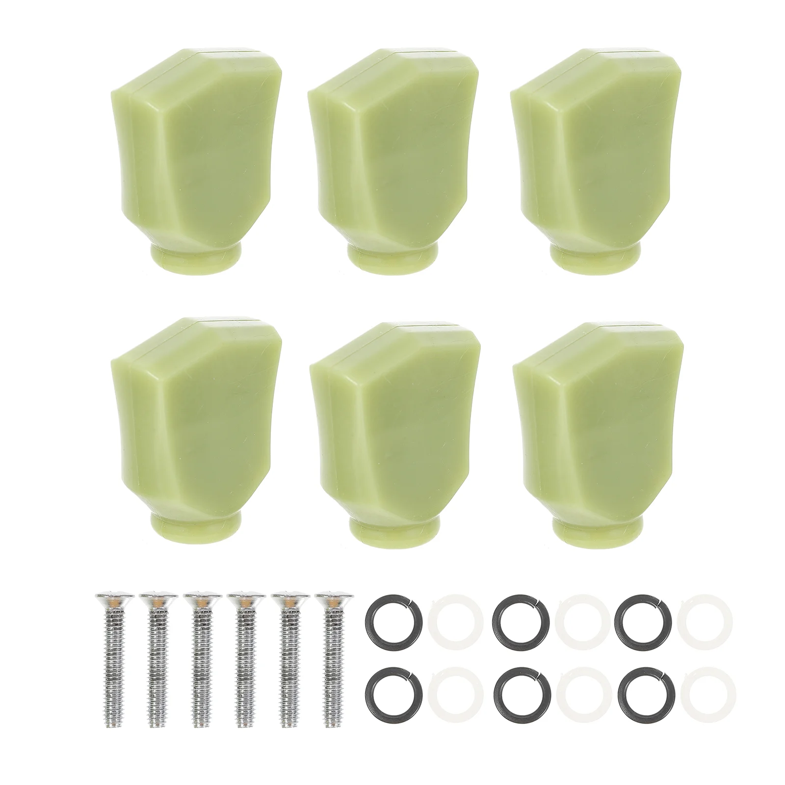 

6 Sets Electronic Guitar Tuners Tuning Peg Buttons Caps Plastic Acoustic Handle