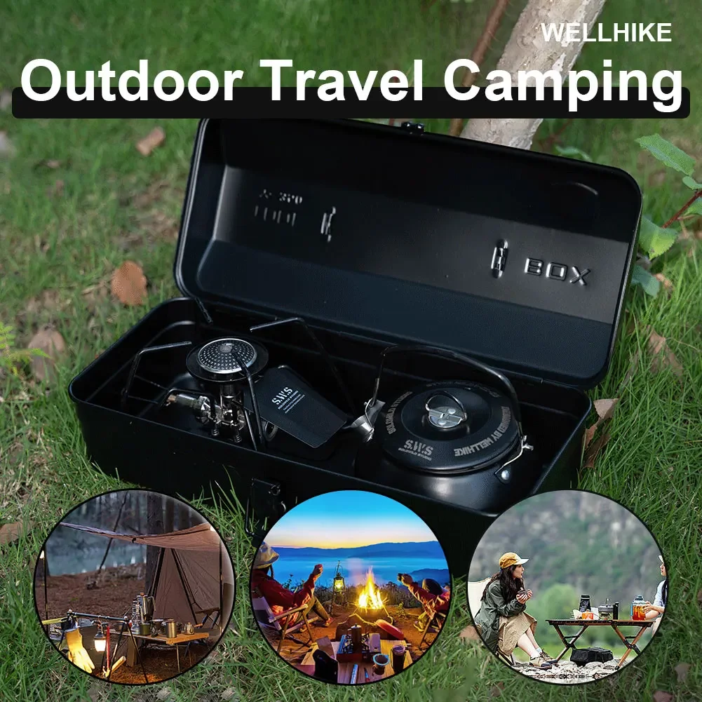 غلاية تخييم محمولة سعة 0.8 لتر للاستخدام الخارجي،...