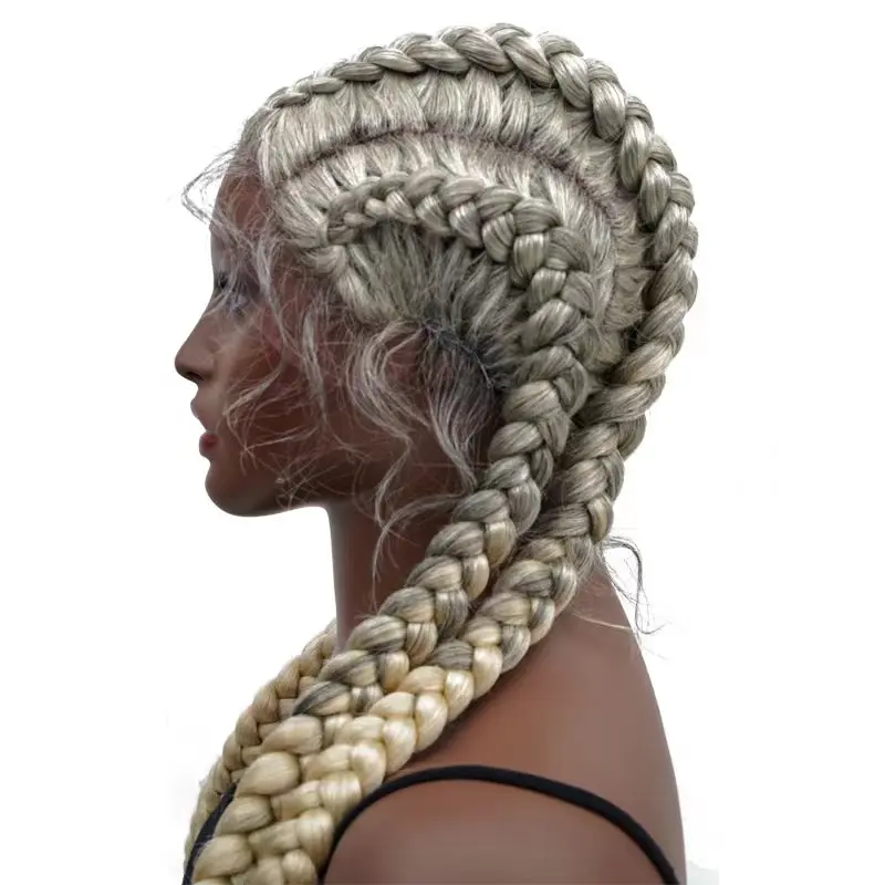 hz Synthetic 36" Braided Wig with 4 Dutch Braids Lace Front Wig Women's
