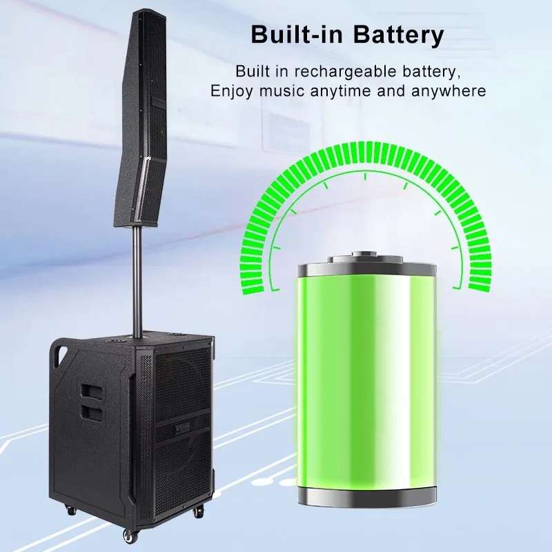 Column Speakers With Wireless Microphone Professional 15 Inch Active Line Array Column Speaker pa System