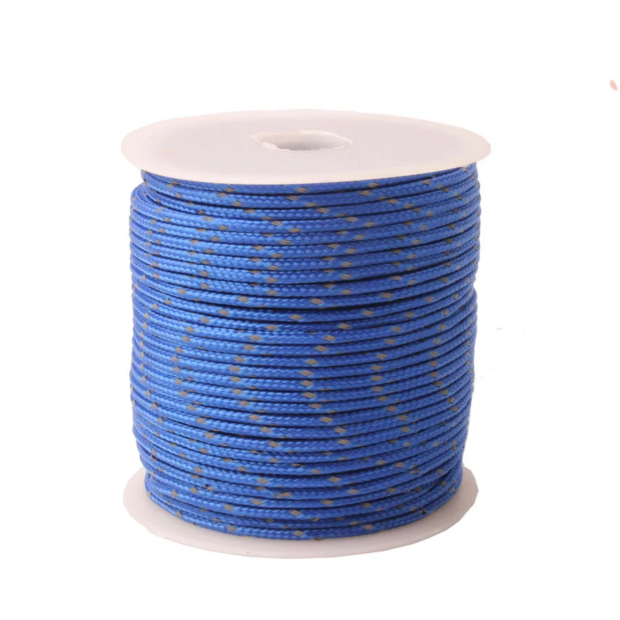 Paracord rope 2mm Reflective Paracord 3 Strand Core Outdoor Camping Rope Parachute Cord Lanyard