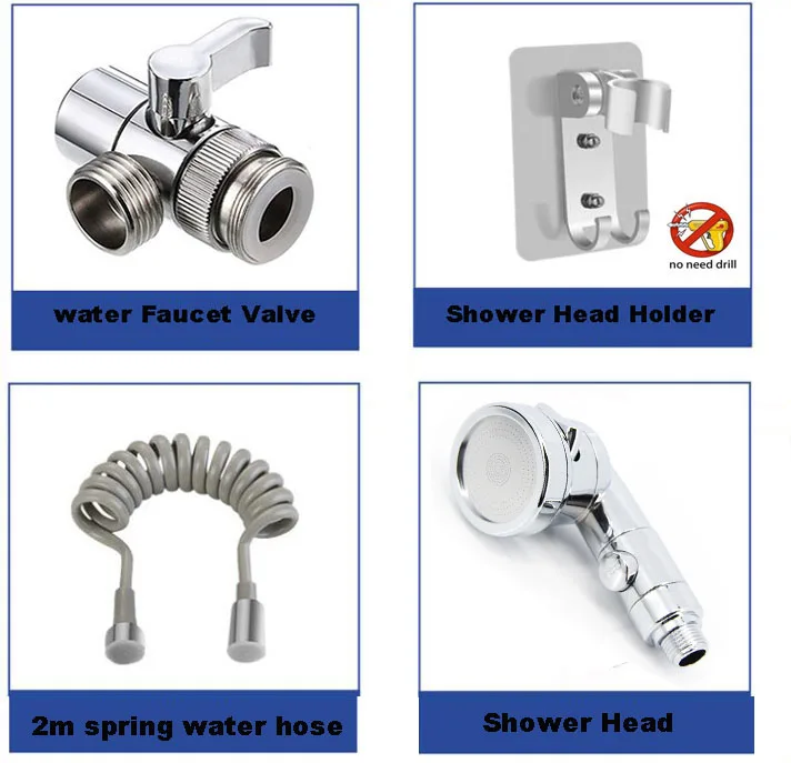 Bath Showerhead High Pressure Rain Water Saving Home Hotel Sprayer kit set Bathroom for pet baby shower head