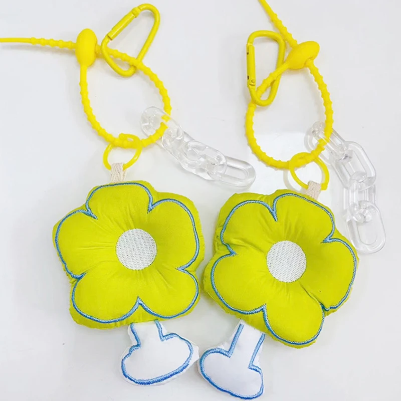

Keychain Small Flower Embroidery Matching Bag Charm Flower Accessories Gift Cute Lanyard Keyring Headset Pendant Decorate