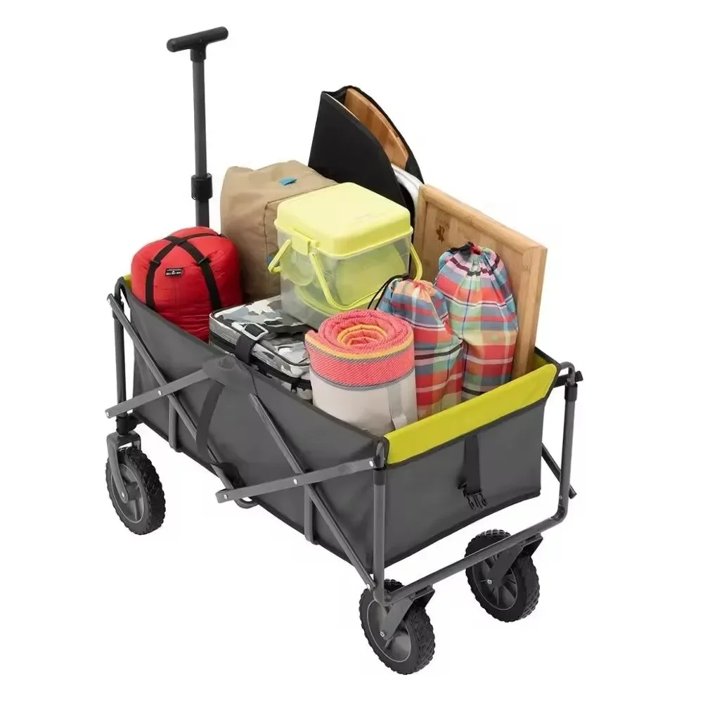 

Functional Trolley Utility Outdoor Folding Wagon Cart Outdoor Adjustable Heavy Duty Wagon