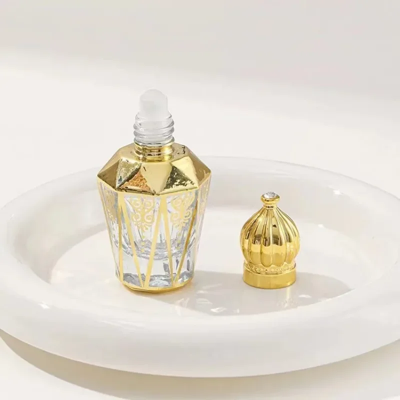 Bottiglie Roll-On Vetro 10ml - 12 Pezzi Con Sfera Acciaio, Oro UV, Per Oli Essenziali E Profumi