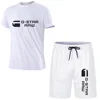 2024 Summer G-STAR RAW Print Men's T-shirts Shorts Set Suit Fashion Leisure Breath Sport Jogging Gym 2pcs Short Sleeve 2