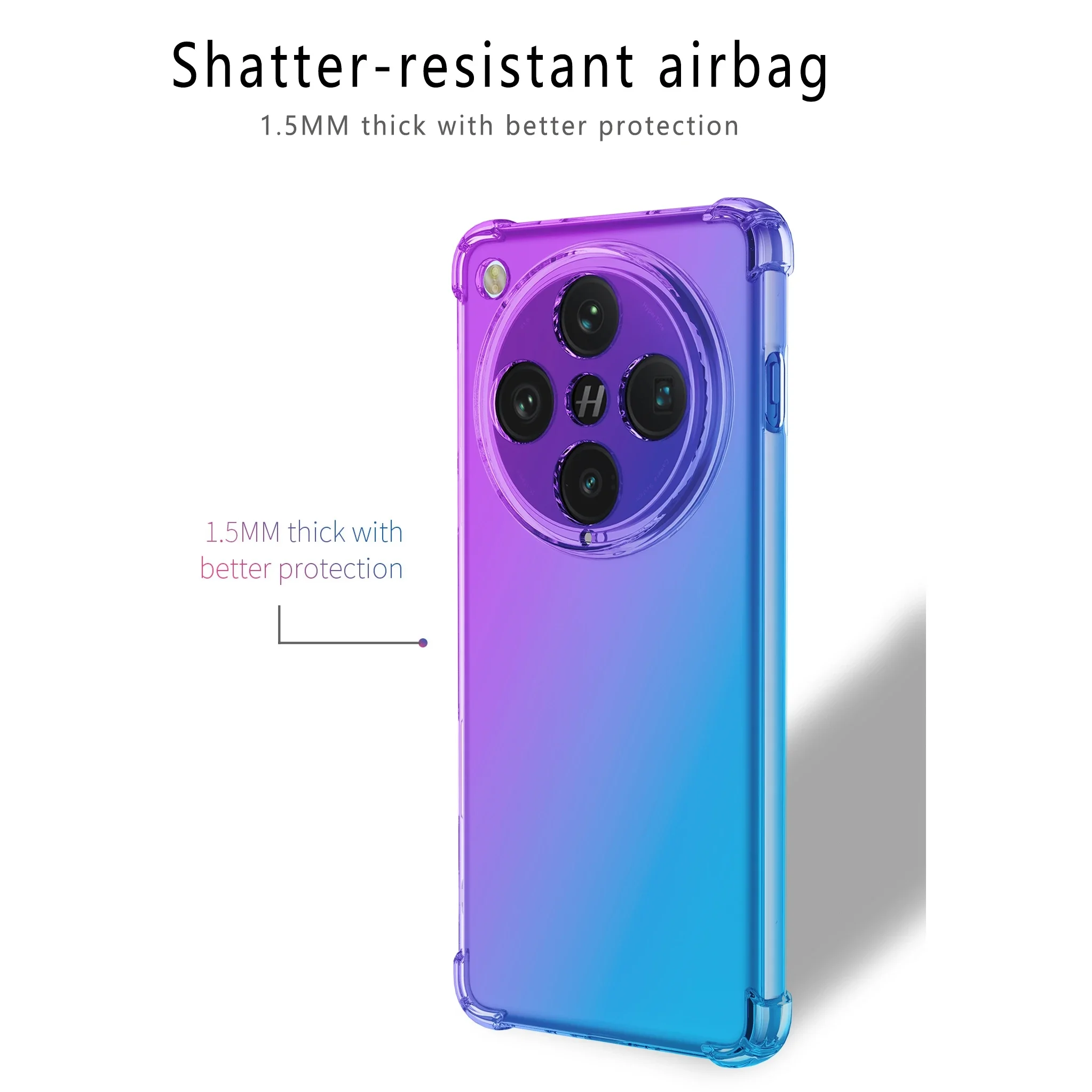 Shockproof Transparent Gradient TPU Protective Phone Case Cover