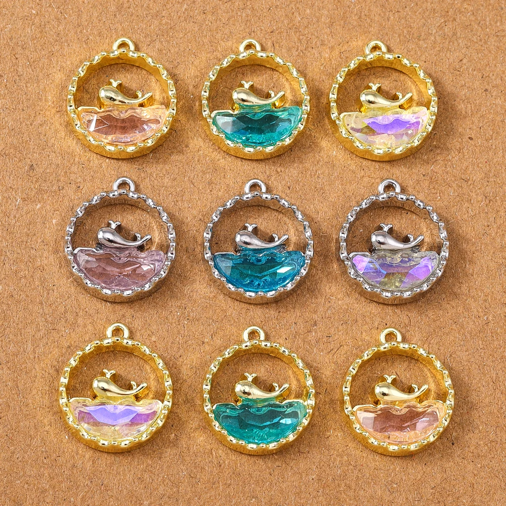 5 Stück 16*16mm Kristall Blauer Ozean Wal Charms Anhänger für Schmuckherstellung Halskette Armband DIY Ohrringe Zubehör Zubehör – Detail 1